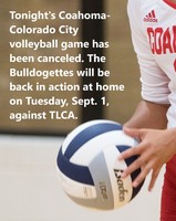 Canceled — No varsity or JV volleyball games tonight in Colorado City