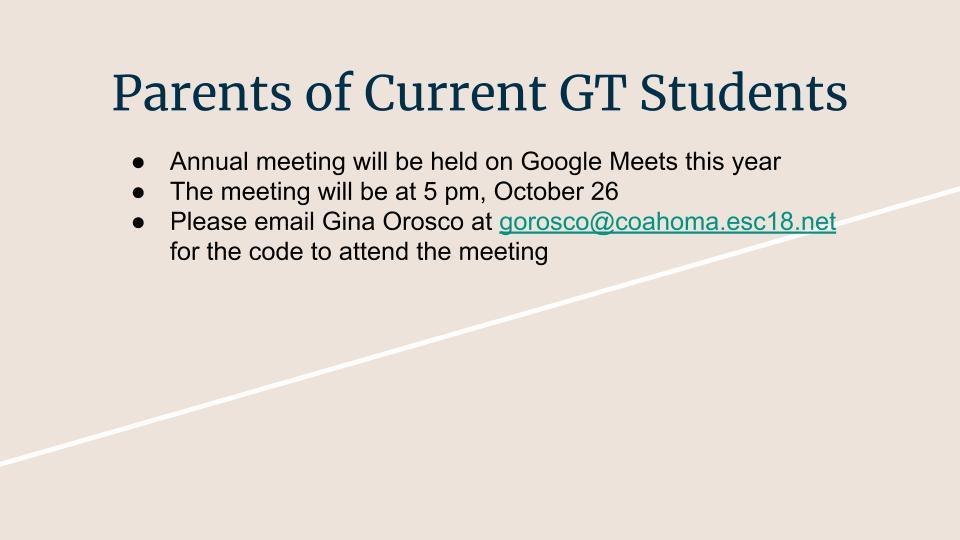 GT Meeting